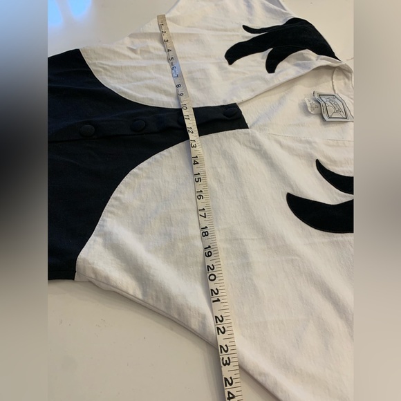 Vintage Western Shirt Women’s Size Medium Wide Sleeve White / Black Faux Suede. - Picture 5 of 12